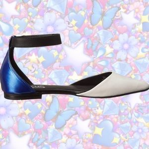 Sam Edelman “Circus” blue and white eryn flats